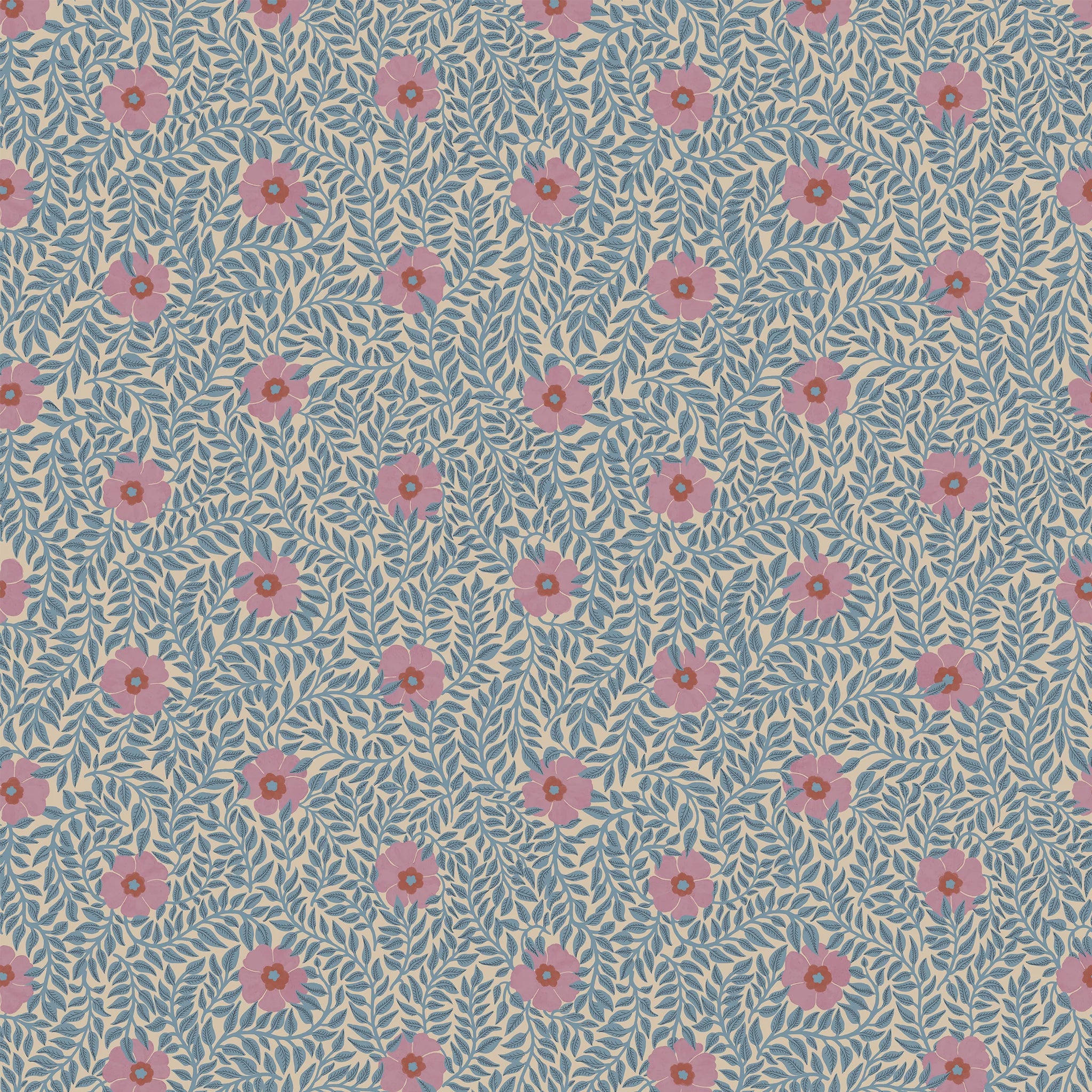 summer gray Kicki Wallpaper Petal Pink - Hola BB