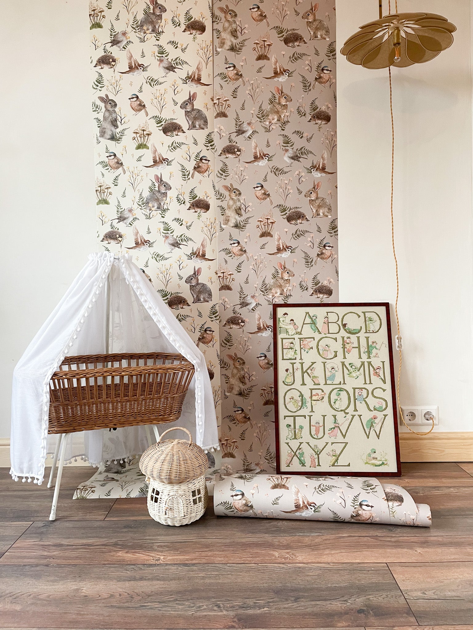 Summer Gray Birds & Bunnies Wallpaper  - Hola BB