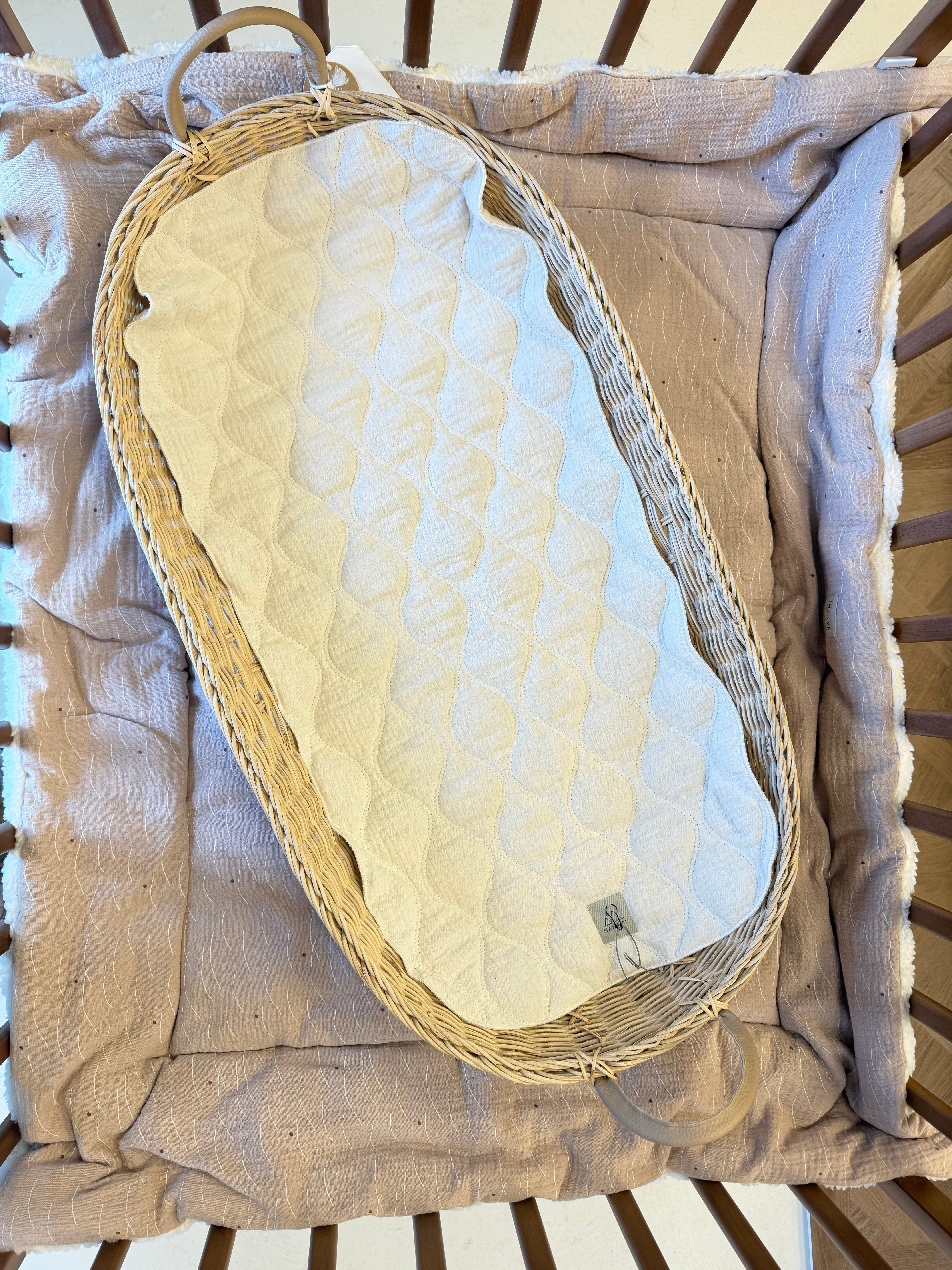 Doublure pour poussette et berceau en coton biologique, motif Wave