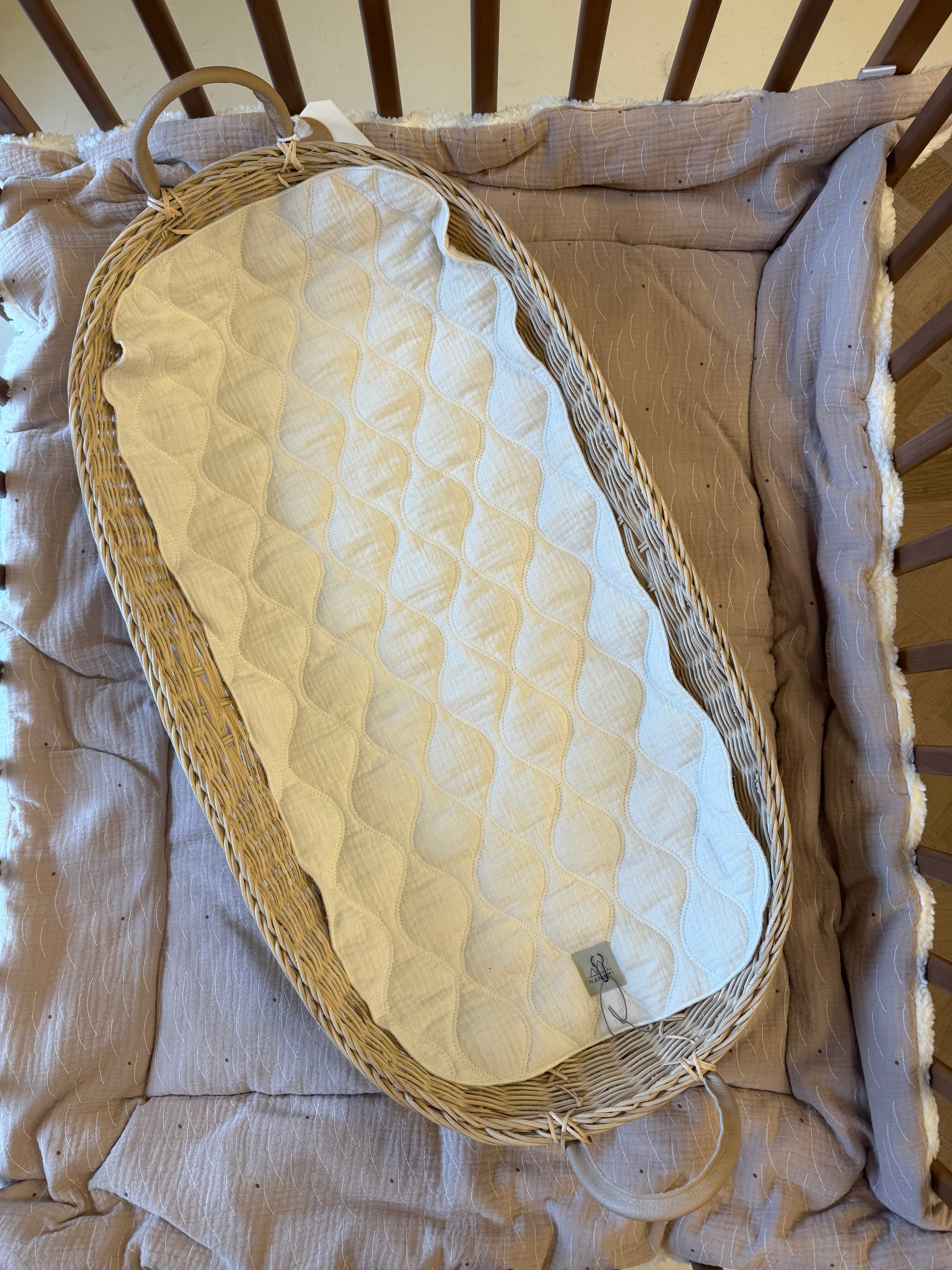 Doublure pour poussette et berceau en coton biologique, motif Wave