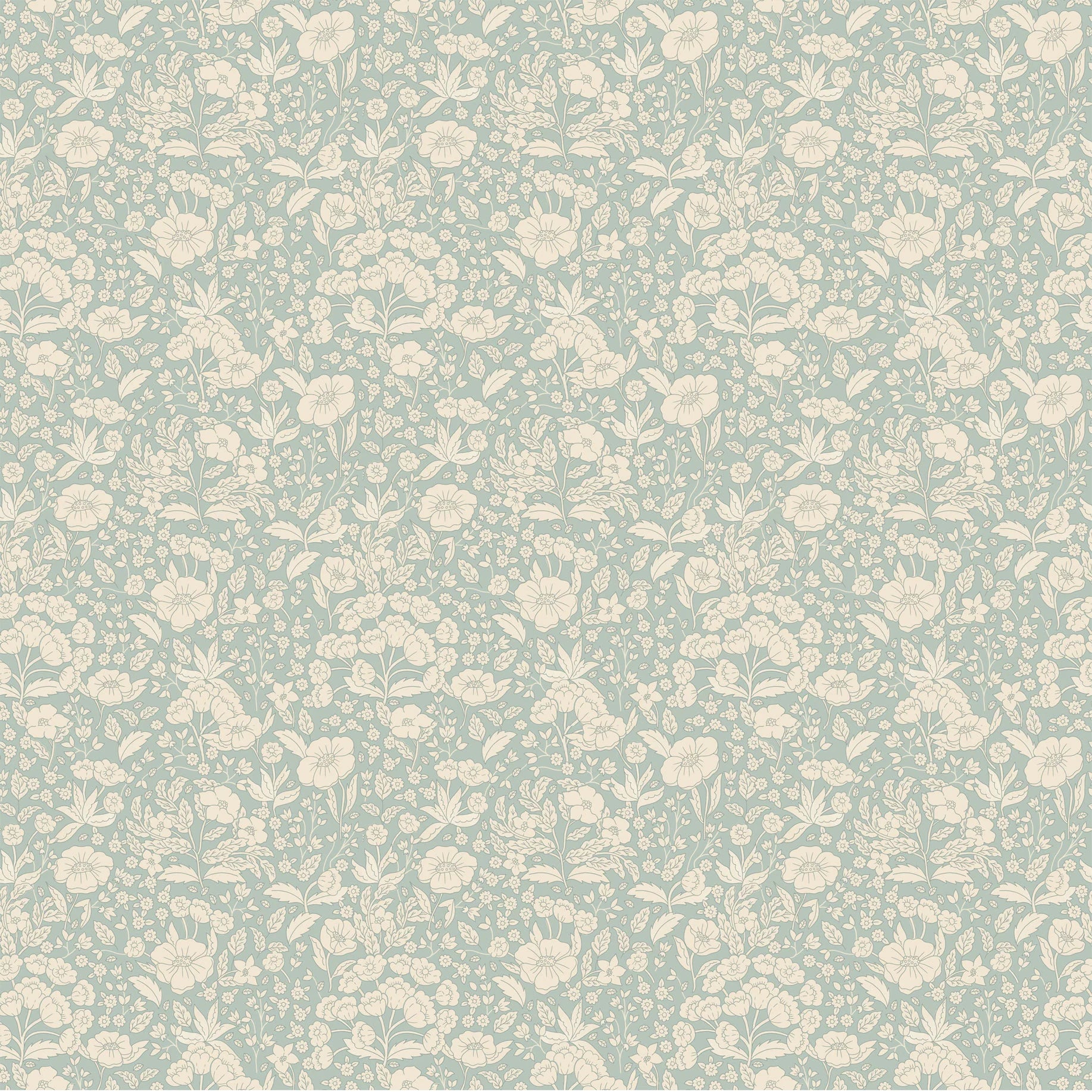 Summer Gray Doris Wallpaper Doris Dusty Blue - Hola BB