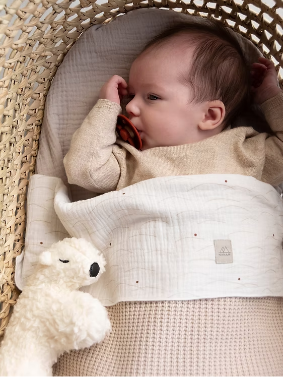 Изысканное вязаное хлопковое одеяло для малышей